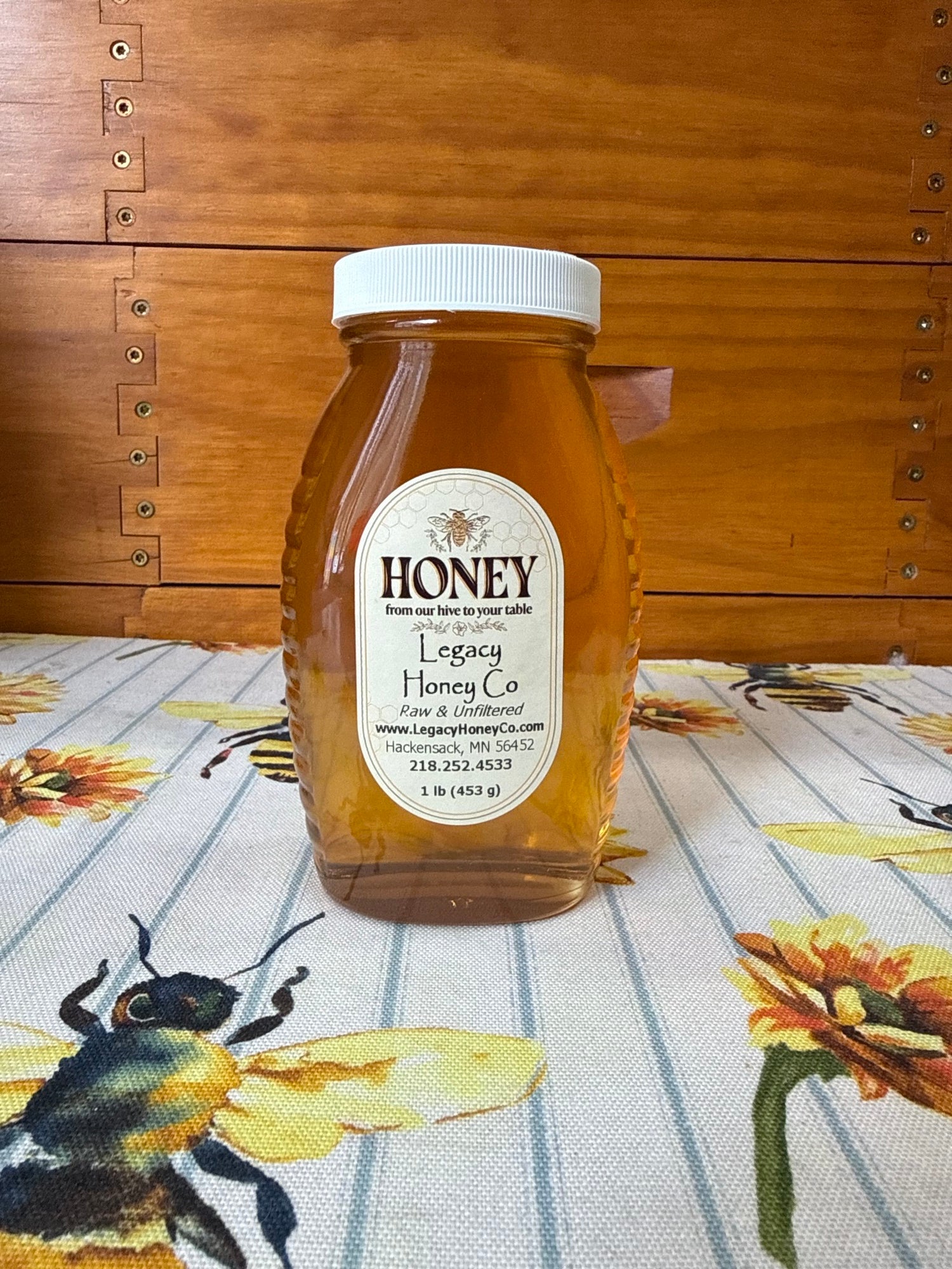Legacy Honey Co - 1lb Raw Honey Queenline Glass Jar